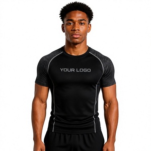 <b>Men</b>’s <b>Compression</b> T-<b>Shirt</b> Quick Dry Moisture Wicking Athletic Performance Gym Running Fitness Muscle Fit Rash Guard Tee - Product Image 1