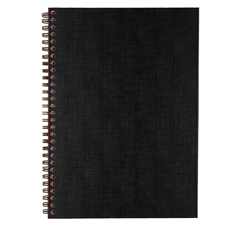 Caderno de cobertura dura impressão gêmeo espiral vermelho fio ligado corporativo caderno 70 folhas régua oem notebook