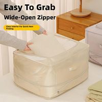 Sac de rangement extensible et compressible en polyester avec poche en filet, sangle à boucle et aération – Résistant à l'eau pour le rangement des vêtements saisonniers