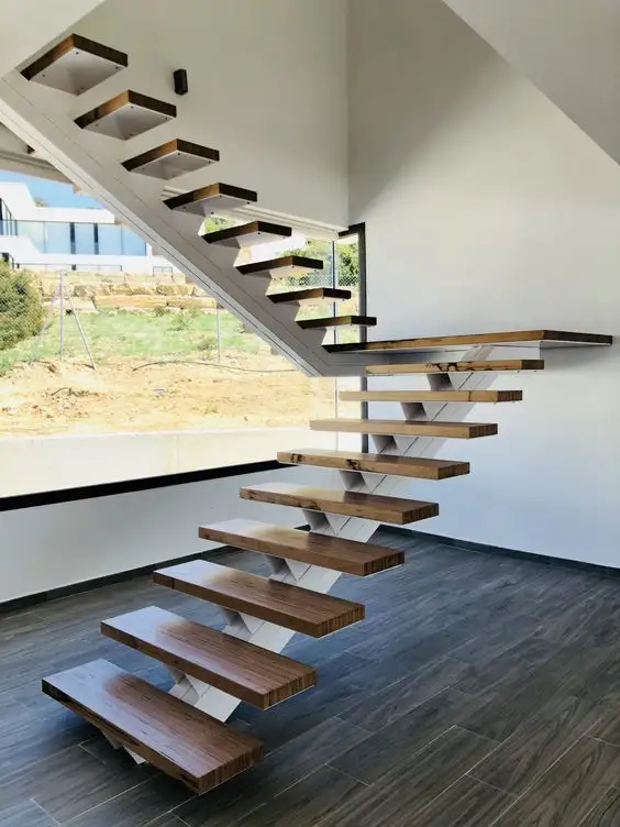 CBMmart из нержавеющей стали балка Прямая Лестница минималистский дизайн и моно Стрингер противоскользящие ступени лестницы