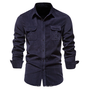 Camisa Casual de Negocios para Hombre, Estilo Vintage, Otoño 2025, Talla XL, Nuevo Diseño, Manga Larga, Corte Ajustado, Algodón Velour Estampado - Product Image 2