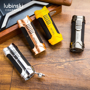 Đèn khò đa năng Lubinski, chất liệu hợp kim kẽm, chống gió, tích hợp giá đỡ và dụng cụ đục xì gà, dùng cho ngoài trời, BBQ, cắm trại - Product Image 2