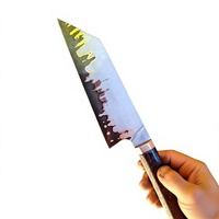Couteaux de chef professionnels en acier Damas et acier au carbone, fabriqués à la main, de qualité supérieure, avec manche en bois