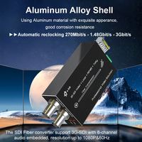 Mini Convertidor de Fibra 3G-SDI con Tally RS485, Transmisión de Larga Distancia de 20KM, Longitud de Onda 1310/1550nm para Estudio de Transmisión en Vivo