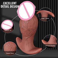 Dildo de silicona con cabeza de hongo, tamaño grande, para expansión anal, juguete sexual para adultos, forma de fantasía, para mujeres, logotipo personalizado, venta al por mayor de fábrica