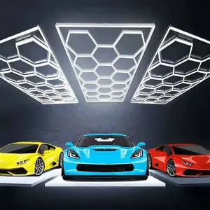 Hexágono que detalla el taller tienda de ropa luces Led para tienda de coches y garaje luces de panal Led hexágono trabajo garaje luz Ceil