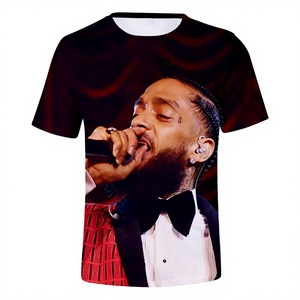 Camiseta de Manga Corta para Hombre con Estampado de Nipsey Hussle, Cuello Redondo, Corte Regular Informal, 100% Poliéster, Impresión por Sublimación - Product Image 1