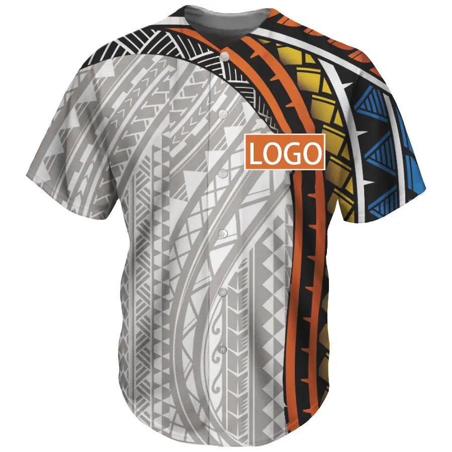 Free Shipping 2023 New Fashion Uniform Polynesian Tribal Designs Clothing Custom Football Knit Breathable Baseball Jersey