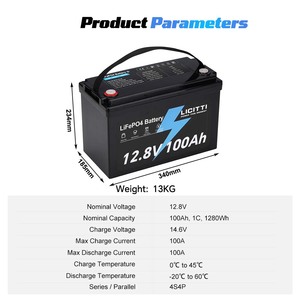 Cellule de batterie LiFePO4 à haute densité d'énergie pour le stockage d'énergie domestique RV 12V 48V 24V 100AH 300AH 1000W <span class=keywords><strong>2000W</strong></span> - Product Image 6