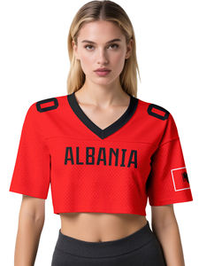 <span class=keywords><strong>Camiseta</strong></span> Deportiva Personalizada con la Bandera Nacional de Estados Unidos para Mujer, Transpirable, de Manga Corta, Cuello en V, Estilo Informal - Product Image 2
