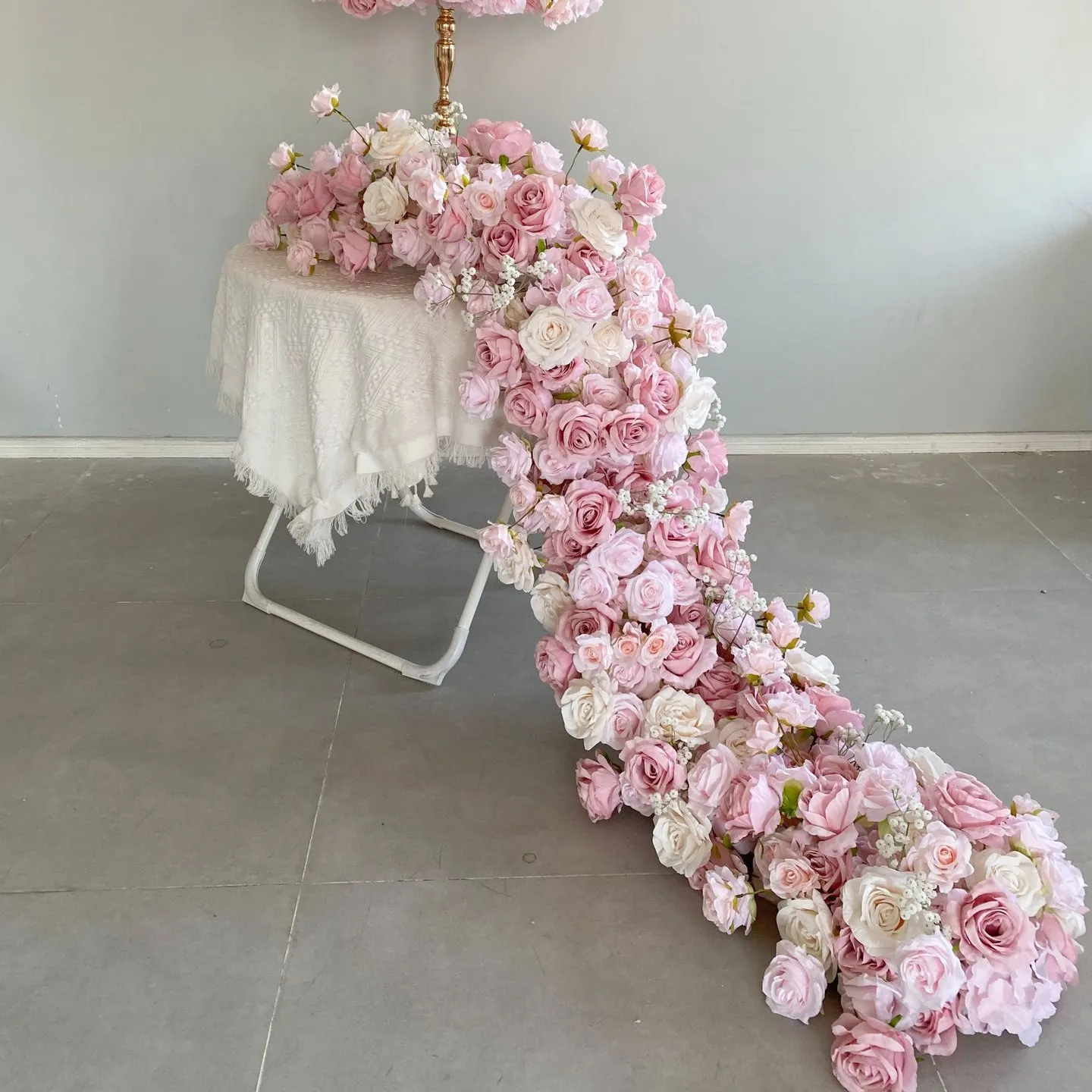 Suporte de rosas de seda para casamento, suprimentos de chumbo para decoração de flores de seda, corredor floral, arco de fundo para mesa de casamento