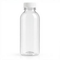 Bouteille en plastique transparente de qualité alimentaire avec bouchon à vis rond pour l'emballage de jus, de lait et de thé