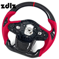Volante Deportivo Personalizado de Cuero Perforado Rojo y Fibra de Carbono para Toyota Supra GR A90 2019-2024, Accesorios Interiores para Auto