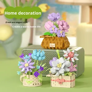Bloques de Construcción Educativos para Niños, Modelo de Micro-partículas de Cesta de Girasoles, Adecuado para Niños y Niñas como Regalo - Product Image 4