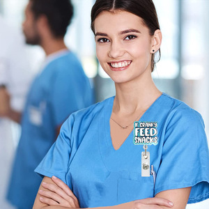 Porte-badge en acrylique avec lettres de la série médicale, en plastique pailleté, pour étudiants, infirmières et personnel soignant, avec enrouleur de badge - Product Image 5