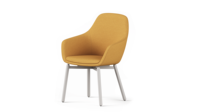 Chaise de bureau ATWOKA en tissu avec pieds en bois, chaise d'invité moderne pour salle de réunion
