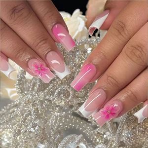 Pointes d'ongles carrées droites plates sans courbe en C pour acrylique, sans couture, sans courbe en C - Product Image 2