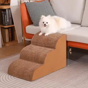 מדרגות כלבים למיטה מדרגות חיות מחמד לספה מדרגות לחיות מחמד לכלבים קטנים מדרגות קצף בצפיפות גבוהה לכלב לספת מיטה