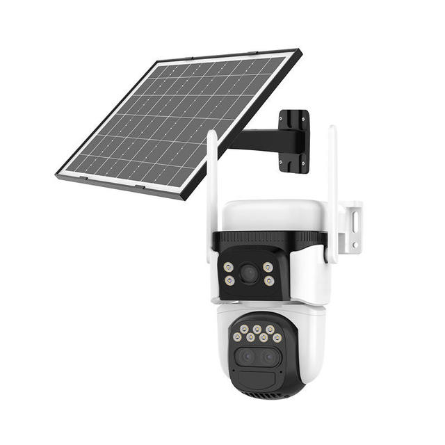 Wholesale Solar-Powered Three-Screen CCTV Surveillance Camera 360 Panoramic Ultra-High Definition Full Color Night Vision for