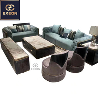 Canapé en cuir de luxe italien, combinaison de cuir abrasif, mobilier de luxe haut de gamme, personnalisation
