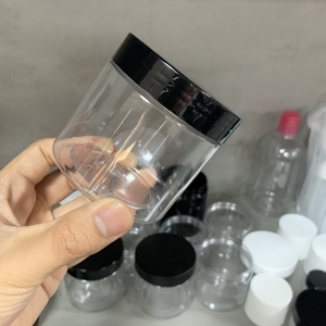 luxury Plastic Jar 50ml 100ml 120ml 150ml 200ml 4oz Cosmetic Jar Clear Pet Plastic Cream Jar With Plastic Lid