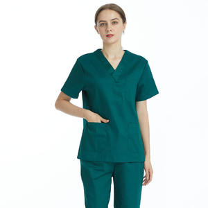 ผ้าฝ้าย 100% คุณภาพสูง oem โลโก้ที่กําหนดเองพยาบาลชุด v คอด้านบนกางเกงผ่าตัดผู้ชายผู้หญิงแพทย์โรงพยาบาลชุดขัดชุดสูท - Product Image 3