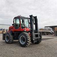 Chariot élévateur tout-terrain pour manutention de matériaux lourds, résistant à la poussière et aux intempéries, pneus pneumatiques, diesel, 4x4