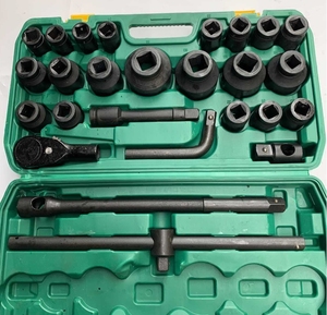 3/4 robuste 26 pièces ensemble d'outils à douille pistolet à course clé à douille hexagonale/12 côtés grand modèle pneumatique - Product Image 2