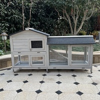 Cage à lapins moderne d'extérieur en bois, structure en bois de sapin, imperméable, anti-corrosion, XL, super grande, pour l'élevage de lapins, poulailler, pigeonnier