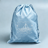 Sac à cordon personnalisé en non-tissé avec motif de dessin animé, respirant et anti-poussière, pour emballage de cadeaux de mariage, bijoux et souvenirs