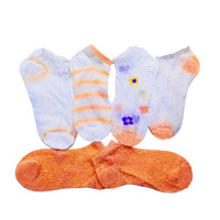 Chaussettes basses pour femmes à motif floral coloré en gros, confortables, respirantes, fines, chaussettes plates pour bateau