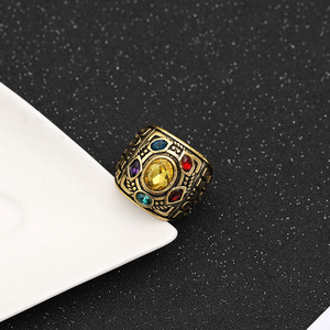 Film super-héros Infinity <span class=keywords><strong>War</strong></span> <span class=keywords><strong>Ring</strong></span> Vintage Bronze strass bague pour femmes hommes taille 8 9 10 11 12 - Product Image 1
