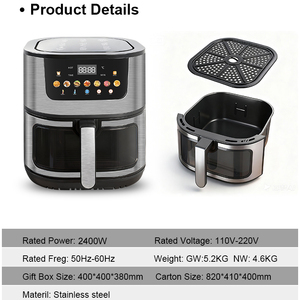 Large Capacity 15L Color Display Visible Air <b>Fryer</b> Up+bottom Double Heating Smart Multifunctional French Fries <b>Machine</b> Air <b>Fryer</b> - Product Image 6