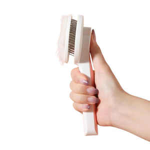 Blue Pink Grey 3 Color Stainless Steel Safe Portable Pet Grooming <strong>Slicker</strong> <strong>Brush</strong> for Cats Dogs with Self Cleaning Deshedding - Product Image 3