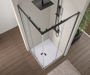Venta directa caliente Popular ducha vidrio transparente precio de fábrica puerta corredera esmerilada baño 6mm Pantalla de ducha de vidrio transparente - Product Image 2