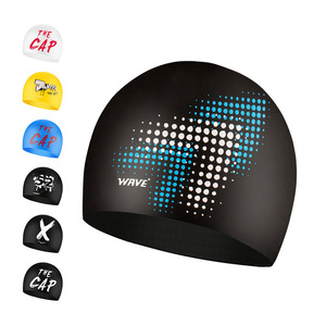 <b>WAVE</b> Printed Swimming <b>Cap</b> Extra Thick Elastic Adult Swim <b>Cap</b> - Product Image 5