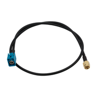 Cable Coaxial HFM Quad Hembra Recto a HFM Quad Hembra, RG174LL, 50 Ohm, DC-3GHz, para Cámara de Coche