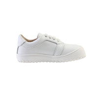 Chaussures décontractées en cuir véritable, style pieds nus, lacets blancs, bout large, semelles en caoutchouc, légères et respirantes pour la marche quotidienne