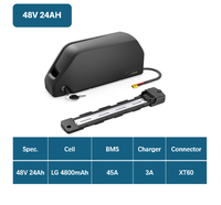 Batterie de vélo électrique au lithium 48V 24Ah, livraison rapide depuis l'entrepôt AU, type 21700, cellules 4800mAh, BMS 45A avec chargeur 3A inclus