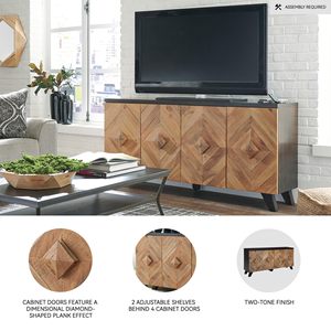 Combohome <span class=keywords><strong>Robin</strong></span> Ridge Meuble d'appoint moderne en bois ou meuble TV, marron et noir - Product Image 4