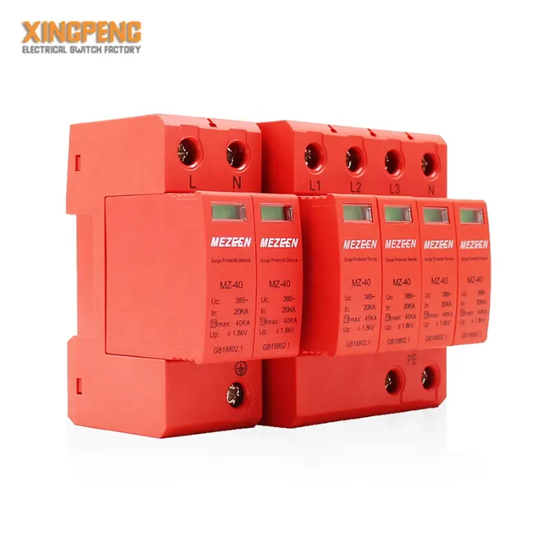 Electronic Lighting Protection DC/AC SPD 1P/2P/3P/4P 20ka 40ka 60ka AC Surge protection Device 1000V