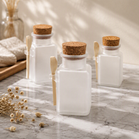 Offre Spéciale – Bouteille Vide Givrée de 100ml, 200ml, 300ml pour Cosmétiques, Sels de Bain, Poudre de Masque Facial avec Bouchon en Liège