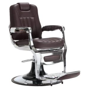 Chaise de barbier hydraulique, chaise de salon en cuir PU, chaise inclinable, base ronde, repose-pieds pliable pour salon de coiffure - Product Image 1