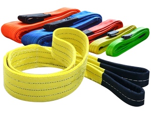 OEM ODM 6:1 더블 폴리에스터 웨빙 슬링 1-20톤 리프팅 슬링 원형 및 평평한 패턴 2T*2M - Product Image 1