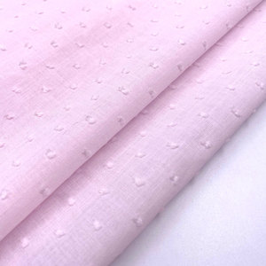 Shaoxing usine vente en gros personnalisé coloré Dobby coupe fleur <span class=keywords><strong>plumetis</strong></span> voile organique tissé doux pur 100% coton tissu - Product Image 2