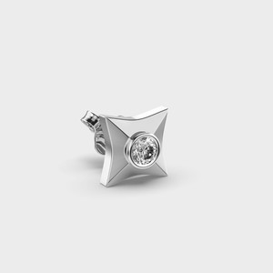 Boucles d'oreilles clous carrées en diamant de laboratoire, serti clos, diamant rond certifié IGI, or blanc/rose/jaune 14 carats, cadeau d'anniversaire - Product Image 2