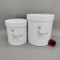 Boîte cadeau ronde en carton blanc pour la Saint-Valentin avec logo personnalisé en feuille d'or, matériaux recyclés, épaisseur 3 mm