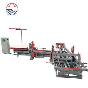 CNC Plywood Edge Cutting Circular Saw Machine Vertical Style PLC Components Used/New Condition Woodworking Automatic Stacking
