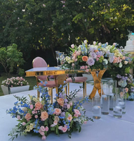 Knallrosa Künstliche Blumenarrangements Künstliche Seidenblumen in Rosa und Orange für Hochzeitsgang und Eingangsbereich-Dekoration