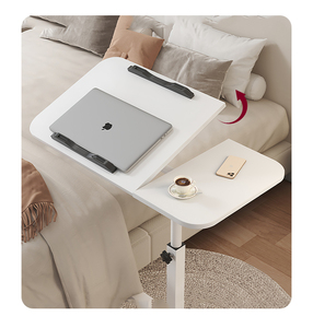 Máy tính xách tay đứng giường máy tính bàn bền ký túc xá sinh viên viết phòng ngủ bàn có thể điều chỉnh chiều cao giường bên bàn di động kim loại - Product Image 3